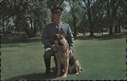 A Member of the Ontario Provincial Police Search and Rescue Canine Team and his dog "Butch Canada Postcard Postcard Postcard