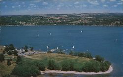 Sailing on Skaneateles Lake New York Herbert Lanks Postcard Postcard Postcard