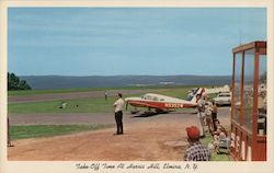 Glider & Tow Plane Take Off Time, Harris Hill Postcard