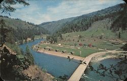 Lochsa Log Cabin Motel & Resort Lowell, ID Postcard Postcard Postcard