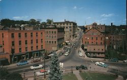 Main Street looking North from Plaza Brattleboro, VT Postcard Postcard Postcard