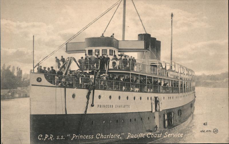 C.P.R. Princess Charlotte Pacific Coast Service Boats, Ships