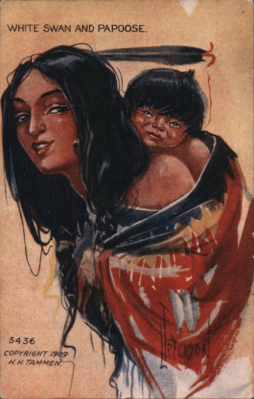 White Swan and Papoose - L. Peterson Native Americana