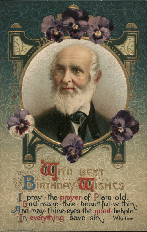 Birthday Card with Poem by John Greenleaf Whittier