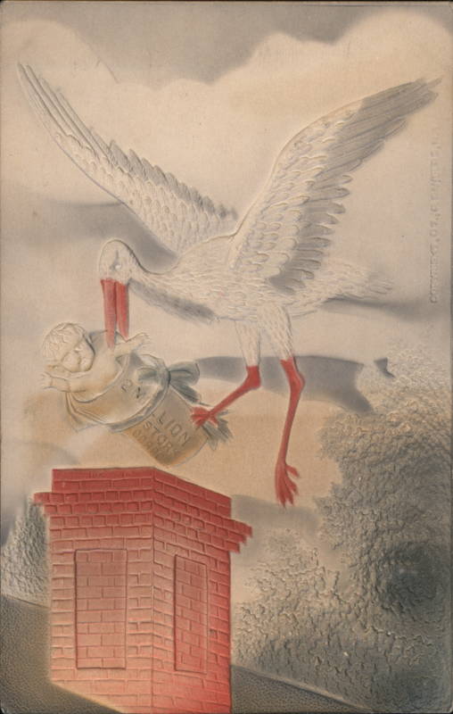 Stork Delivering Baby Airbrushed