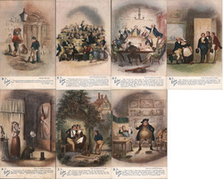 Set of 7: The Dickens Centenary Tuck's Oilette Series Postcard Postcard Postcard