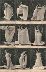 Set of 9: French Woman "The Night" (La Nuit) Women Postcard Postcard Postcard