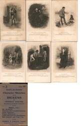 Set of 6: Character Sketches from Dickens Set "C" Postcard