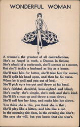 "Wonderful Woman" Postcard