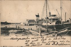 Swedish Port Harbor with Vessel Karmasund docked Postcard