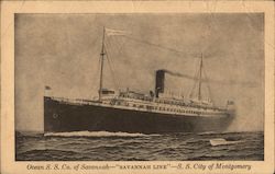 Ocean S. S. Co. of Savannah - "Savannah Line" - S. S. City of Montgomery Postcard