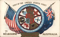 Visit of the United States Fleet to Melbourne Australia Aug 1908 Postcard Postcard Postcard