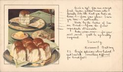 Golden Brown Rolls Postcard