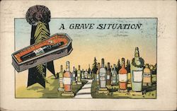 A Grave Situation - Bottles as Gravestones Postcard