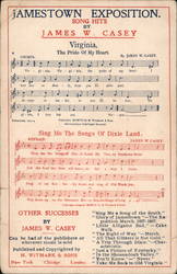 Jamestown Exposition Song Hits Postcard