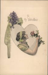 To My Valentine Women Postcard Postcard Postcard