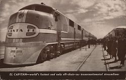 El Capitan - world's fastest and only all-chair-car transcontinental Streamliner Postcard