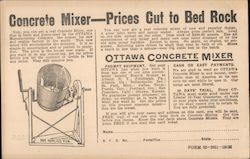 Concrete Mixer - Prices Cut to Bed Rock Ottawa, KS Advertising Postcard Postcard Postcard