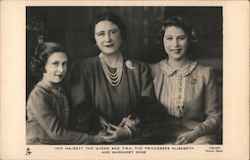 Her Majesty the Queen and The Princesses Elizabeth and Margaret Rose Royalty Postcard Postcard Postcard