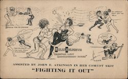 Comedy Skit "Fighting It Out" Helen Heldreth Lady Boxer Boxing Postcard Postcard Postcard