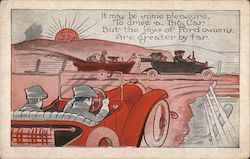 "Ford Booster" Comic Advertising Postcard Postcard