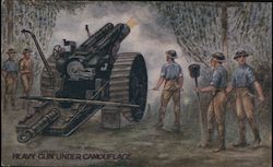 Heavy Gun Under Camoflage Postcard