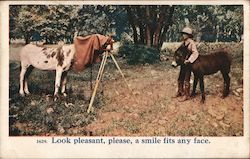 Look Pleasant, Please, A Smile Fits Any Face Horses Postcard Postcard Postcard