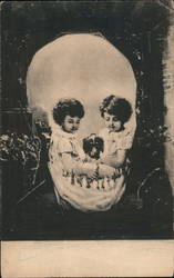 Children in the shape of a skull Postcard