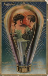 VIctorian Couple in a Lightbulb Postcard