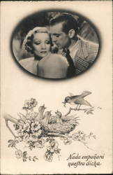 Marlene Dietrich and Gary Cooper in Desire Postcard
