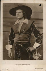 Douglas Fairbanks in The Three Musketeers Postcard