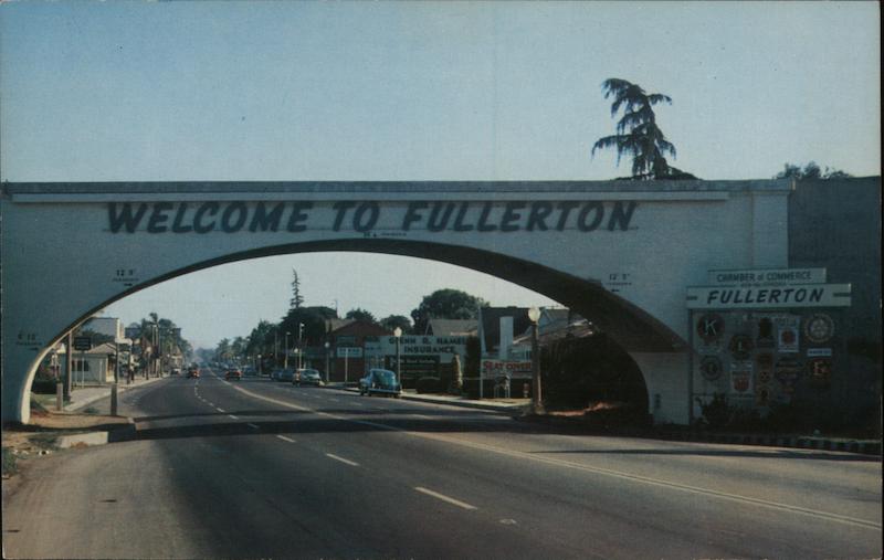 Welcome Arch Spanning Spadra Road Fullerton California