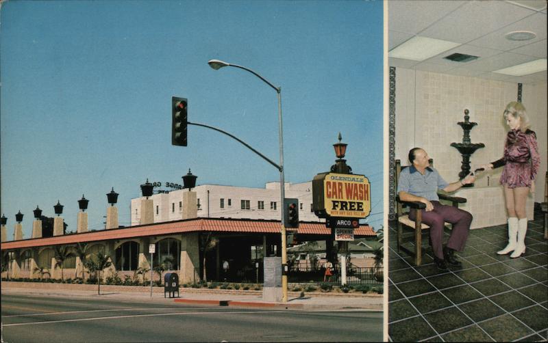 Glendale Car Wash California Postcard