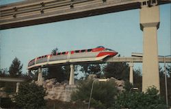 Monorail Train - Disneyland Postcard