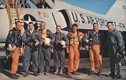 Original 7 Astronauts Florida Air Force Postcard Postcard Postcard