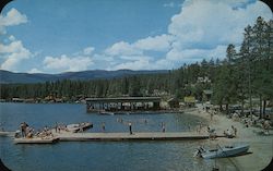 Vista of Beach and Boat Dock Postcard
