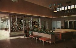 Interior View of the Gift Shop and Lobby of Glass House Restaurant on Indiana Toll Road Postcard