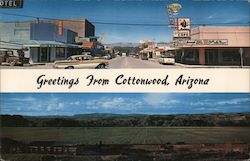 Greetings from Cottonwood, Arizona - Two Photos Postcard