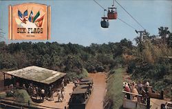 River Boats and Astrolift at Six Flags Over Texas Postcard