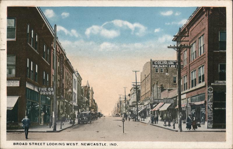 Broad Street Looking West Newcastle Indiana