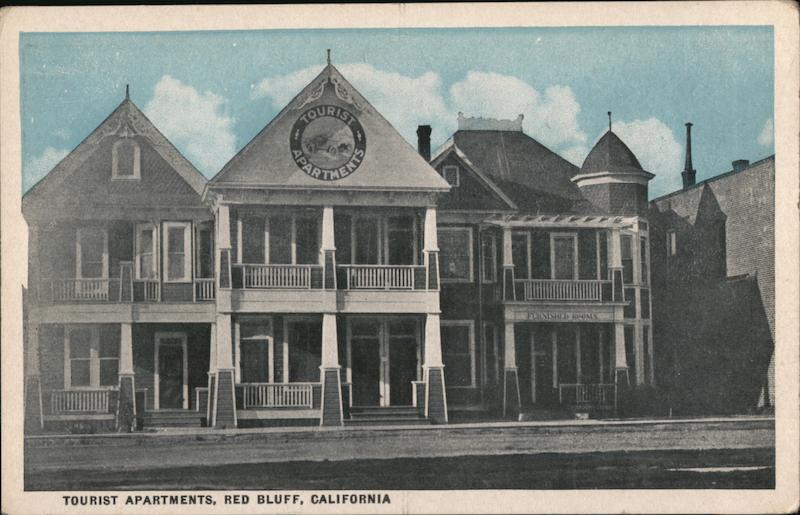 Tourist Apartments Red Bluff, CA Postcard