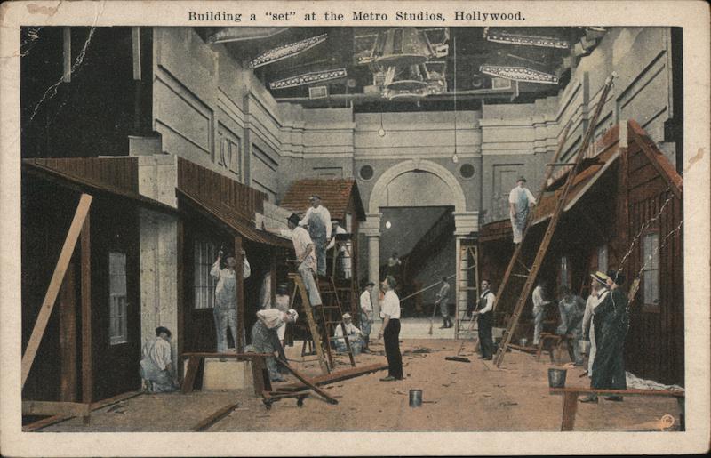 Building a set at the Metro Studios Hollywood California