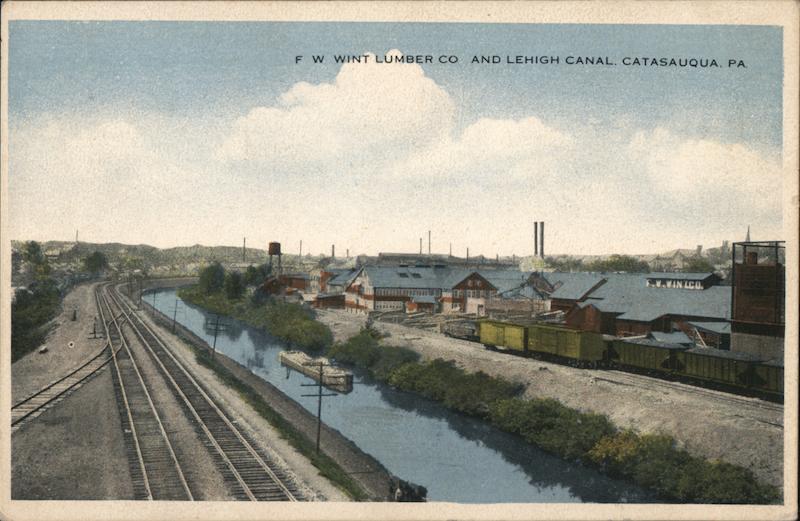 F.W. Wint Lumber Company and Lehigh Canal Catasauqua Pennsylvania