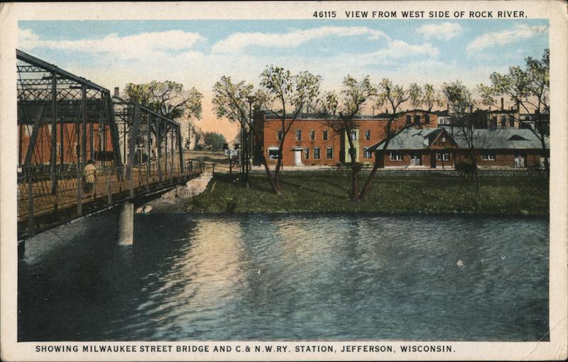 View From West Side of Rock River Jefferson Wisconsin