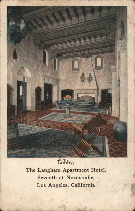 Lobby, Langham Apartment Hotel, Seventh at Normandie Los Angeles California