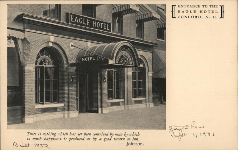 East Entrance to the Eagle Hotel Concord New Hampshire