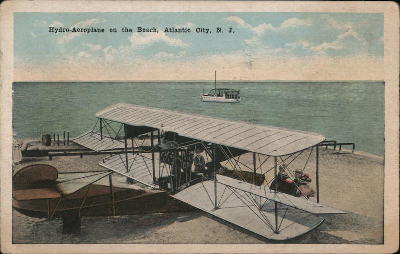 Hydro-Aeroplane on the Beach Atlantic City New Jersey