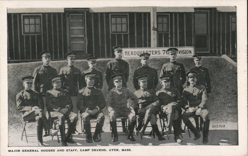 Major General Hodges and Staff, Camp Devens Ayer Massachusetts