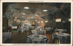 Caves Grotto Dining Room in the Redwoods Hotel Postcard