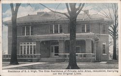 Residence of S. J. High, The Olde Residence of Private John Allen, remodeled, Carrying out the Origianl Lines. Tupelo, MS Postca Postcard